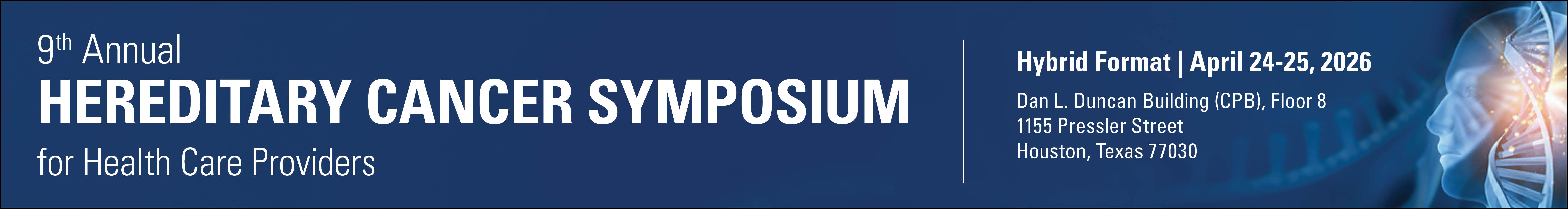 9th Annual Hereditary Cancer Symposium for Health Care Providers Banner